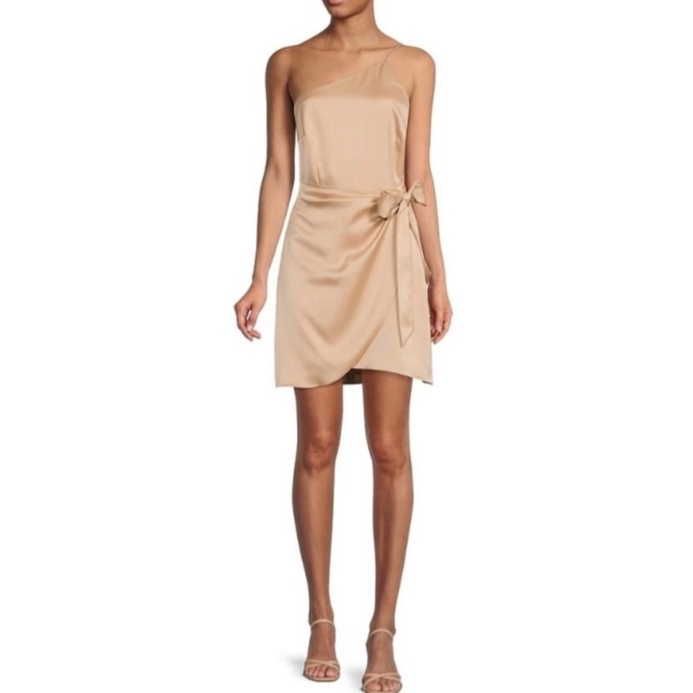 Gianni Bini One Shoulder Wrap Mini Dress